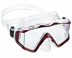 シュノーケリング マリンスポーツ Phantom Aquatics Panoramic Scuba Snorkeling Dive Mask, Red