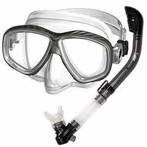 シュノーケリング マリンスポーツ Promate Snorkeling Scuba Dive Dry Snorkel Purge Mask Gear Set, 