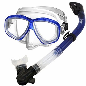 シュノーケリング マリンスポーツ Promate Snorkel Scuba Dive Mask Snorkeling Set, tBlue