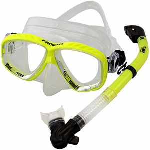 シュノーケリング マリンスポーツ Promate Dive Mask Dry Snorkel Set for Snorkeling Scuba Diving, 