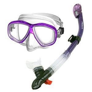 シュノーケリング マリンスポーツ 285890-tPurple, Snorkeling Purge Mask and Dry Snorkel Combo Set