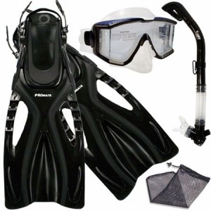 シュノーケリング マリンスポーツ PROMATE Snorkeling Scuba Dive Side-VIEWED Purge Mask Fins Dry S