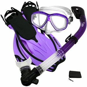 シュノーケリング マリンスポーツ Promate Snorkeling Scuba Dive Dry Snorkel Purge Mask Fins Gear 