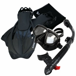 シュノーケリング マリンスポーツ Promate Snorkeling Mask Dry Snorkel Fins Mesh Gear Bag Set 7590