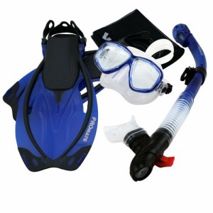 シュノーケリング マリンスポーツ Promate Snorkeling Mask Dry Snorkel Fins Mesh Gear Bag Set 7590