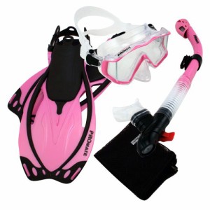 シュノーケリング マリンスポーツ Promate 9990, Pink, ML/XL, Snorkeling Scuba Dive Panoramic Purg