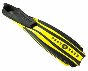 シュノーケリング マリンスポーツ Aqua Lung Stratos 3 Full Foot Diving Fins-Yellow-LG