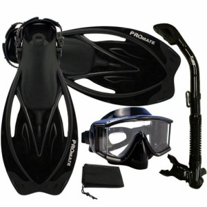 シュノーケリング マリンスポーツ Promate Snorkeling Scuba Dive Panoramic Purge Mask Dry Snorkel 