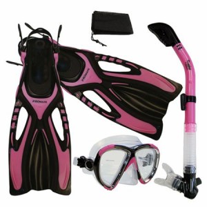 シュノーケリング マリンスポーツ PROMATE Snorkeling Scuba Dive Fins Mask Snorkel Set w/Mesh Bag,