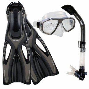 シュノーケリング マリンスポーツ PROMATE Snorkeling Scuba Diving Mask Snorkel Fins Gear Set, Tit