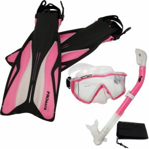 シュノーケリング マリンスポーツ PROMATE Deluxe Snorkeling Panoramic Mask Dry Snorkel Scuba Dive