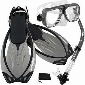 シュノーケリング マリンスポーツ PROMATE Snorkeling Scuba Dive Snorkel Mask Fins Gear Set, Titan