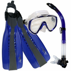 シュノーケリング マリンスポーツ PROMATE Scuba Diving Fins Snorkel Extra-Wide Scuba Mask Set, Bl