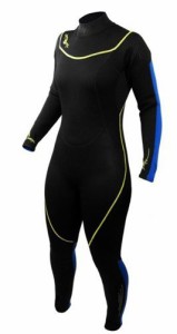 シュノーケリング マリンスポーツ Deep See Women's 3mm Jumpsuit, Black/Royal Blue, Size 13/14