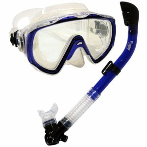 シュノーケリング マリンスポーツ Promate Snorkeling Scuba Dive Mask Dry Snorkel Gear Set, Trans.