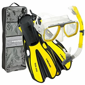 シュノーケリング マリンスポーツ HEAD Mares Tarpon Mask/Snorkel/Fin Set, Yellow, Small/Medium