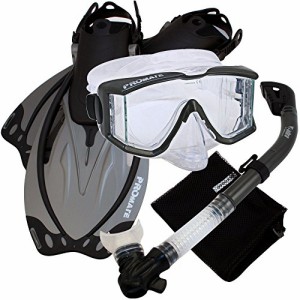 シュノーケリング マリンスポーツ PROMATE Snorkeling Scuba Dive Panoramic Purge Mask Dry Snorkel 