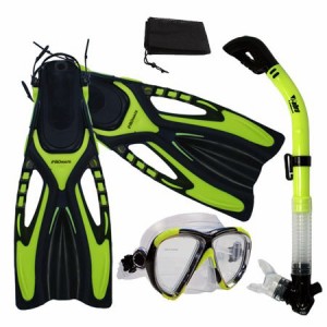 シュノーケリング マリンスポーツ PROMATE Snorkeling Scuba Dive Fins Mask Snorkel Set w/Mesh Bag,
