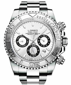 腕時計 ロレオ メンズ LOREO Mens Automatic Machine Multifunction Silver Stainless Steel Sapphire Glass