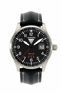 腕時計 ユンカース ドイツ Junkers Men's Automatic Watch Hugo 66502 with Leather Strap, Black/Black, 