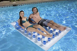 フロート プール 水遊び Poolmaster Double French Pocket Large Two Person Inflatable Swimming Pool Flo