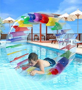 フロート プール 水遊び Greenco Kids Colorful Inflatable Water Wheel Roller Float | Giant Pool Float 