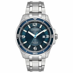 腕時計 シチズン 逆輸入 Citizen Men's Eco-Drive Weekender Brycen Watch in Titanium, blue dial (Model: