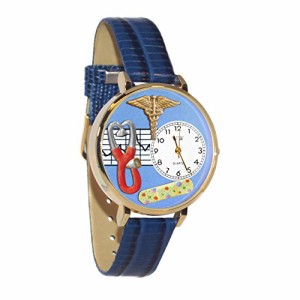 腕時計 気まぐれなかわいい プレゼント Whimsical Gifts Nurse Stethoscope 3D Watch | Blue Backgr