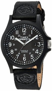 腕時計 タイメックス メンズ Timex Men's TW4B08100 Expedition Acadia Black Leather/Nylon Strap Watch