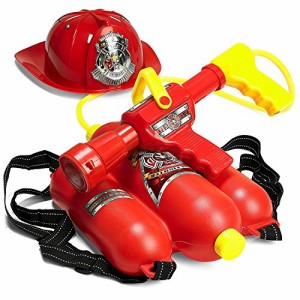 水鉄砲 ウォーターガン アメリカ直輸入 Prextex Fireman Backpack Water Guns for Kids w/Fire Hat 