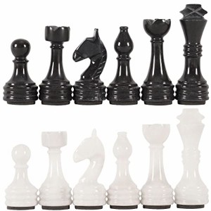 ボードゲーム 英語 アメリカ Radicaln Marble Chess Pieces Black and White 3.5 Inch King Figures Hand