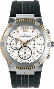 腕時計 ジャックルマン オーストリア JACQUES LEMANS Men's Powerchrono 10 Chronograph 1-1455E Bla