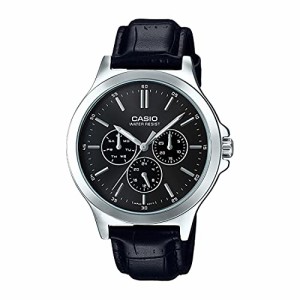 腕時計 カシオ メンズ Casio Multi-Dial Black Leather Men's Watch MTP-V300L-1AV