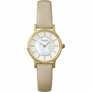 腕時計 タイメックス レディース Timex Women's Mother-of-Pearl Casual Watch | Tan Leather Strap | 