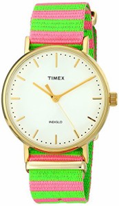 腕時計 タイメックス レディース Timex Women's TW2P91800 Fairfield 37 Pink/Green Nylon Slip-Thru S