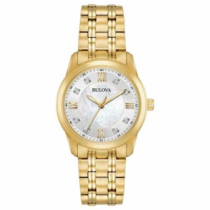 腕時計 ブローバ レディース Bulova 97P118 Ladies Gold-Tone Diamond Watch