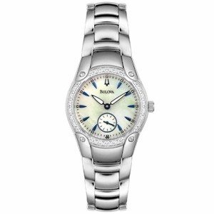 腕時計 ブローバ レディース Bulova Women's 96R55 Diamond Accented Mother Of Pearl Watch