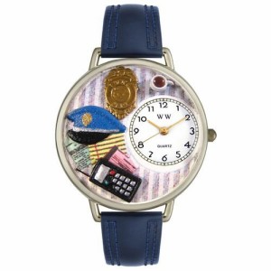 腕時計 気まぐれなかわいい プレゼント Whimsical Gifts Men's Police Officer 3D Watch | Silver F