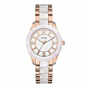腕時計 ゲス GUESS GUESS Women's W0074L2 Stainless Steel Rose Gold-Tone & White Marbleized Watch