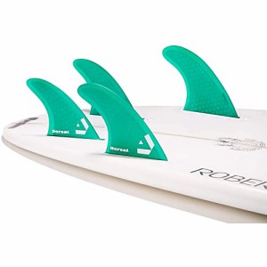 サーフィン フィン マリンスポーツ DORSAL Surfboard Fins Quad 4 Set Future Compatible Green Mediu