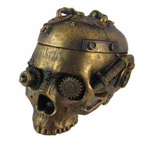 灰皿 海外モデル アメリカ Steampunk Skull Ashtray Trinket Box with Lid Statue