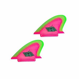 サーフィン フィン マリンスポーツ Catch Surf Beater Pro Safety Twin Fin Set, Hot Pink/Neon Lime,