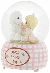スノーグローブ 雪 置物 Precious Moments, Jesus Loves Me, Snow Globe, Resin, Girl, 102403