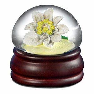 スノーグローブ 雪 置物 Edelweiss Mushroom Flower Water Globe