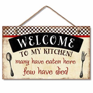 壁飾り インテリア タペストリー Highland Graphics Welcome to My Kitchen Decorative Wood Wall Plaq