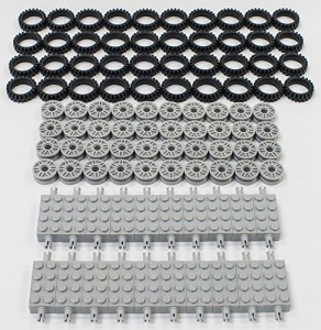 レゴ テクニックシリーズ LEGO New Tire, Wheel and Technic Brick Axles Bulk Lot - 100 Pieces Total