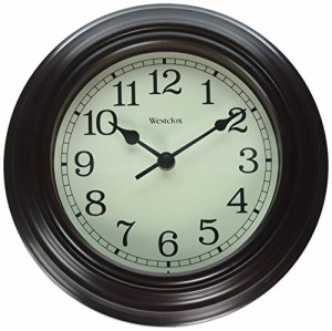 壁掛け時計 インテリア インテリア Westclox 33883P Realistic Wood Grain Wall Clock, 10", Black