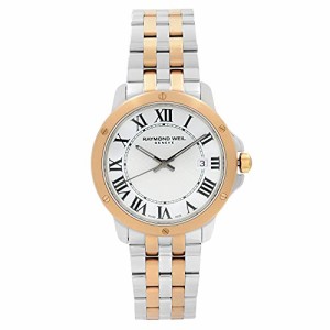 腕時計 レイモンドウェイル レイモンドウィル Men's Tango White Textured Dial Two Tone Stainl