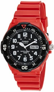 腕時計 カシオ メンズ Casio MRW-200HC-4 Men's Analogue Quartz Watch with Resin Strap, Red/Black, Strap