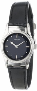 腕時計 セイコー レディース Seiko Women's SWL001 Braille Black Leather Strap Watch